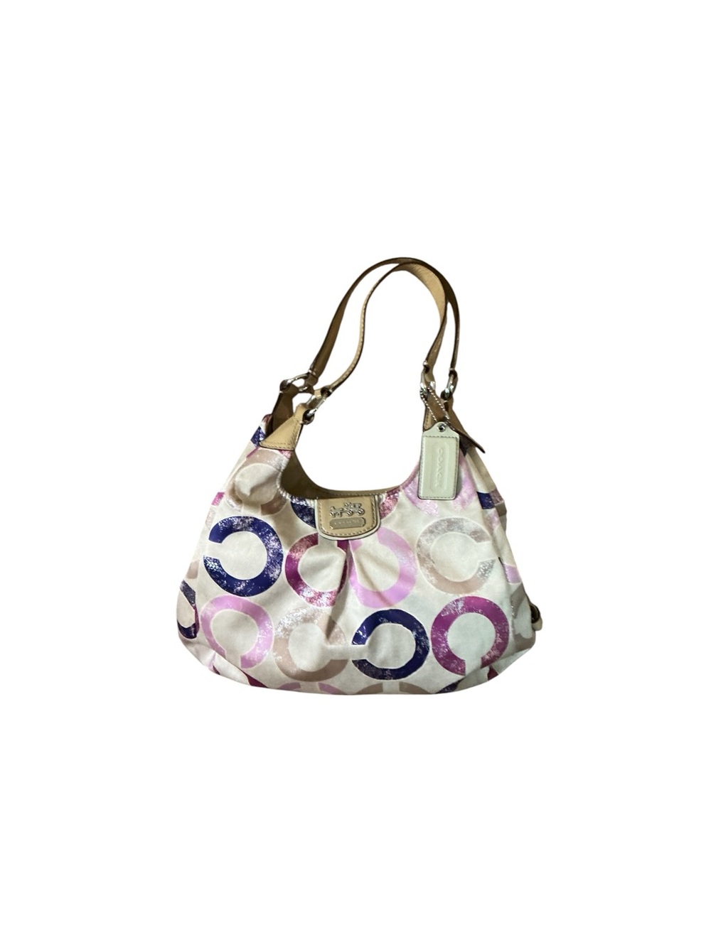 Coach Circle Print Shoulder Bag - Pink & Blue